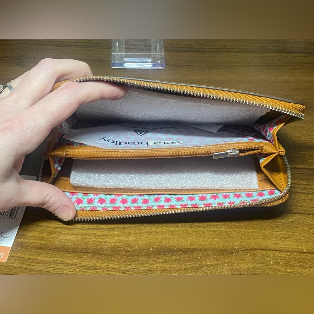 Vera Bradley Essential Continental Blue Bow Vegan Pebbled Leather Wallet - Picture 7 of 8